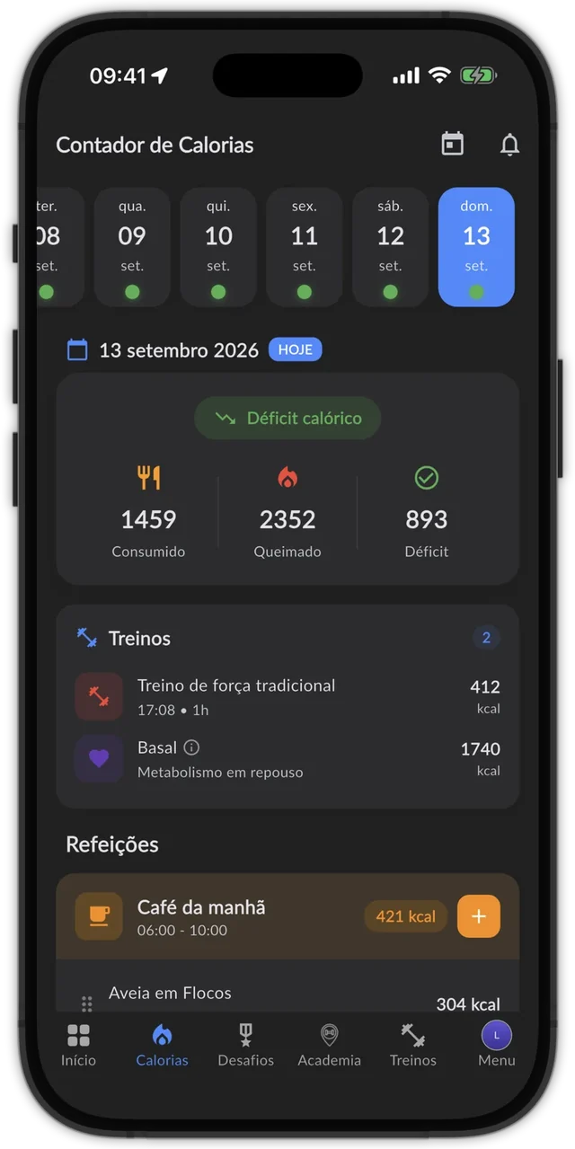 AppMaromba: o registro de calorias do dia